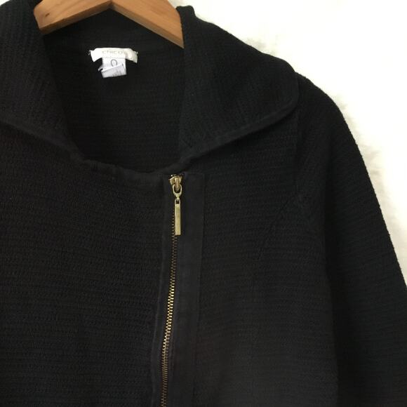 Chico's Black Gold Zip Up Jacket - Picture 4 of 13